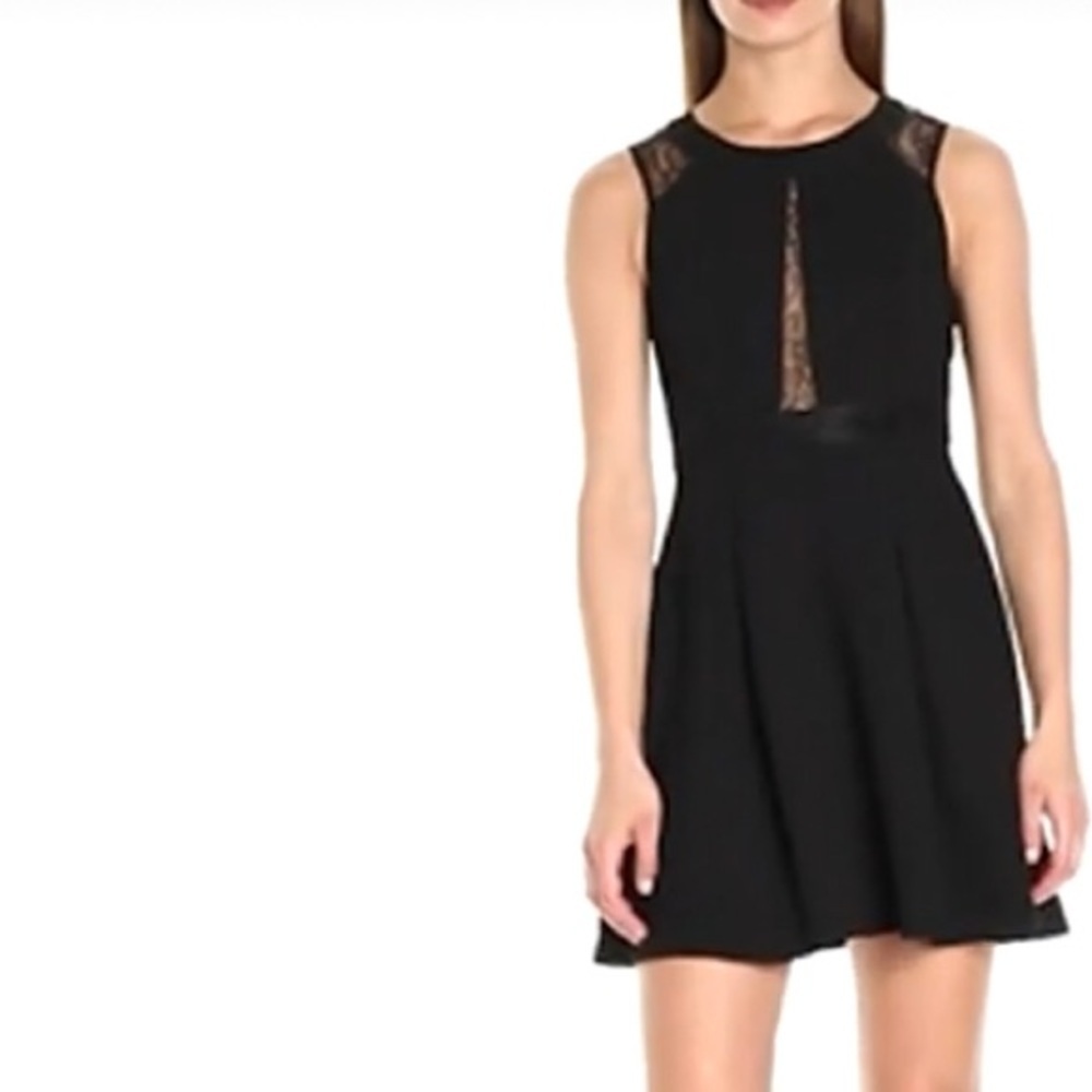 BCBGeneration Women's Black Lace Fit & Flare Dress  Size 0  EXCELLENT CONDITION